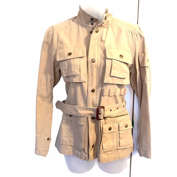 Lauren Ralph Lauren Jackets & Blazers - Ralph Lauren Khaki Tan LS Utility Cargo  Khaki Tan Belted  Utility Sz Perite SM